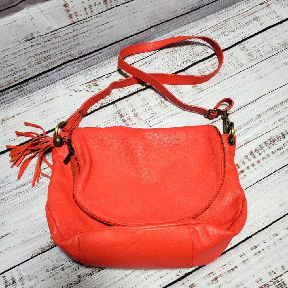 coral red crossbody leather bag bourgeois taste on a budget